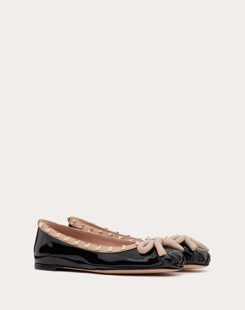ROCKSTUD PATENT LEATHER BALLERINA - Image 1